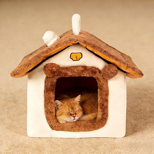 Indoor Cat House, Dog Tent for Indoor, Covered Dog Bed Pet House with Non-Slip Bottom, Indoor Cozy Cave for Kitten, Puppy & Small Pets