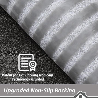 BEQHAUSE Edging Stair Treads for Wooden Steps 9" x 28", Non Slip Carpet Stair Treads Indoor Stair Runners, Soft Stair Rugs, Machine Washable, 100% Polyester, TPE Backing, 4pcs, Charcoal