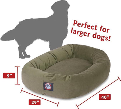 Majestic Pet Villa 32 Inch Shredded Memory Foam Dog Bed for Medium Sized Dog 32x23x7 Inch–Orthopedic Pet Bed - Washable Medium Puppy Mat with Head Support-Vintage