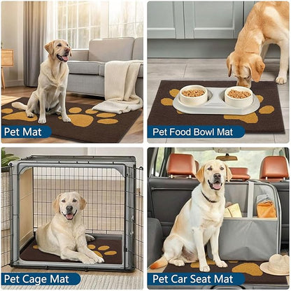 Buganda Dog Door Mat for Muddy Paws, Absorbent Dirt Trapper Washable Indoor Doormats, Non Slip Low-Profile Mud Mat for Dogs, Front Entrance Doormat for Inside Floor (48x30 Inches, Coffee)