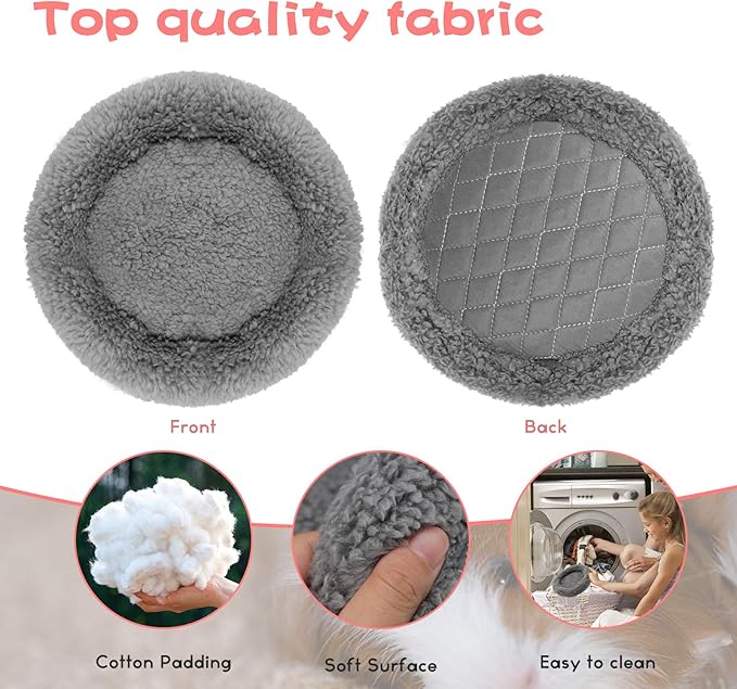 BWOGUE Hamster Bed,Round Velvet Warm Sleep Mat Pad for Hamster/Hedgehog/Squirrel/Guinea Pig/Rats and Other Small Animals