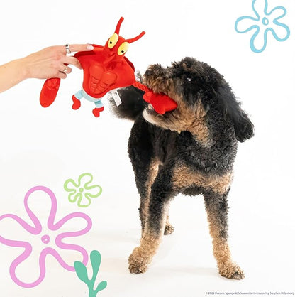 design LAB, Inc. Spongebob Squarepants Official Merchandise Squeaky Plush Dog Toys | 2-Pack Larry & Sandy Dog Toy with Squeaker and Tug Rope | Spongebob Squarepants Toys for Dogs