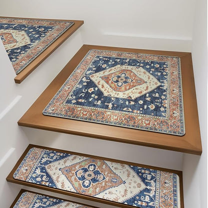 OJIA Stair Treads Non-Slip Square Capet Stair Treads Rubber Backing Stair Runner Anti-Slip Stair Landing Mat 31x31 Inch