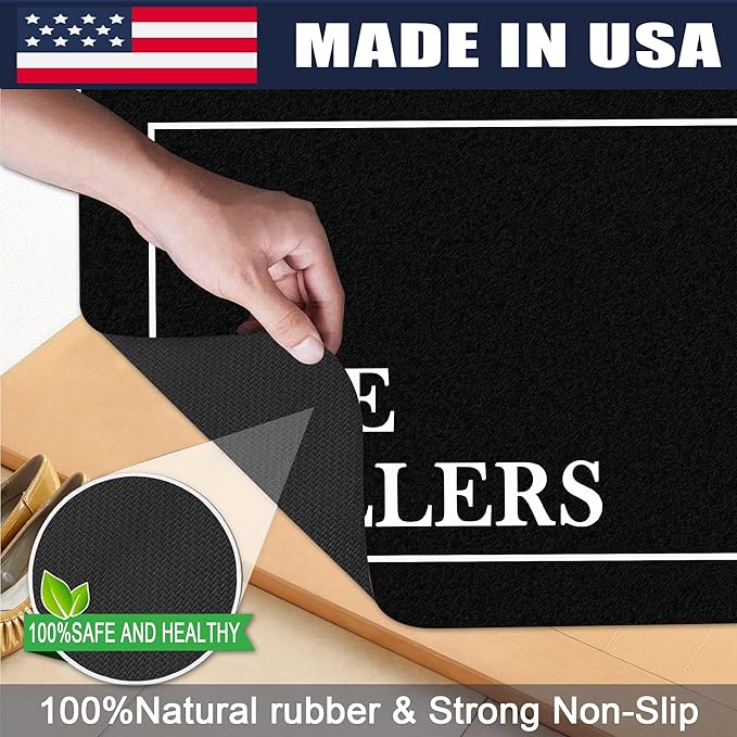 Custom Doormat with Family Name Personalized Entryway Door Mat Front Door Mat for Outdoor Decor Entrance Mat Customised Rug Christmas Housewarming Gift with Anti-Slip Backing