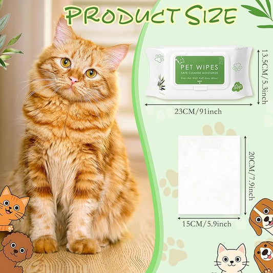 Treela 10 Packs of 800 Dog Wipes Pet Wipes Cat Grooming Supplies for Paws, Butt, Ear, Skin, Eye, Body Bath Cleaning Stain Odor Remover, Home or Travel Use(Tea Tree Flavor)