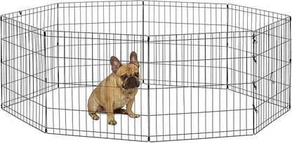 New World by MidWest Homes for Pets 24-Inch Exercise Pen, for Indoor and Outdoor use, 16 Sq Feet of Play, Folding Dog Pen, No Door Design for Maximum Security, Easy to Set Up, Foldable Pet Playpen