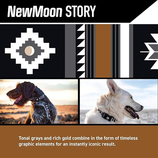 Wolfgang Heavy Duty, Adjustable Dog Collar with Quick Release Nylon Buckle for Walking & Training, NewMoon Print, Large