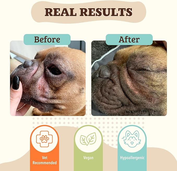 Natural Dog Company Wrinkle Balm for Dog Wrinkles (2oz Tin) All-Natural, Lick-Safe Dog Lotion for Dry Itchy Skin, French Bulldog Skin Care, Moisturizes & Cleans Wrinkle Folds, Plant-Based, Made in USA