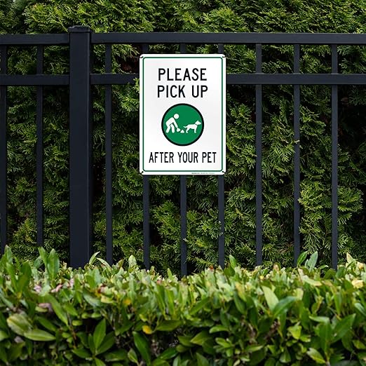 Clean Up After Your Dog Sign, Please Pick Up After Your Pet Sign, 10x14 Inches, Rust Free .040 Aluminum, Fade Resistant, Made in USA