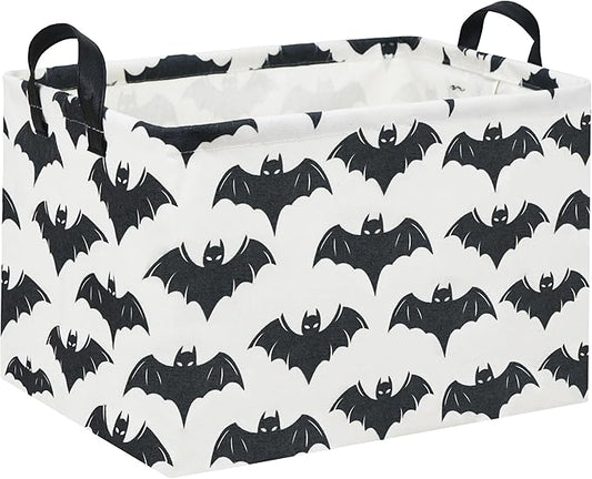 Batman Baskets for Kids Gift Basket Empty for Boys and Girls Rectangular Toy Storage Bins Organizer Bin Box Cute Bat Room Decor for Home(Black Bats)