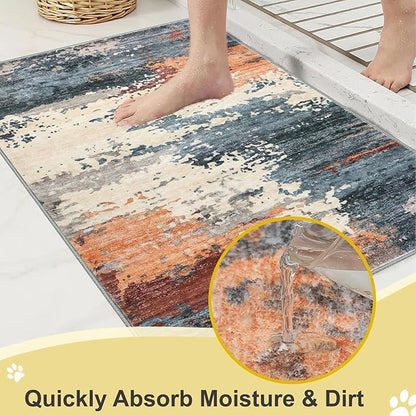 COMSLE Door Mat for Dogs Muddy Paws Soft Absorbent Indoor Front Entryway Rug Machine Washable Entrance Mats Non Slip Throw Rugs 36" x 60" Doormat for Inside Foyer Bedroom - Yellow