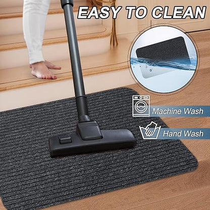Stair Treads for Wooden Steps Carpet, Non-Slip Stair Runner Indoor Outdoor Stair Tread Mats Covers Pads, 19" x 31"Matching Landing Step Runner for Elders, Kids and Dogs (19" x 31", Grey)