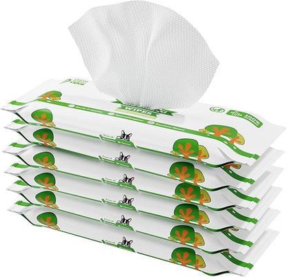 Pogi’s Dog Wipes Travel Packs – Hypoallergenic Pet Wipes for Paws, Body & Butt – Cleaning & Hydrating, Green Tea Scent, 120-Count