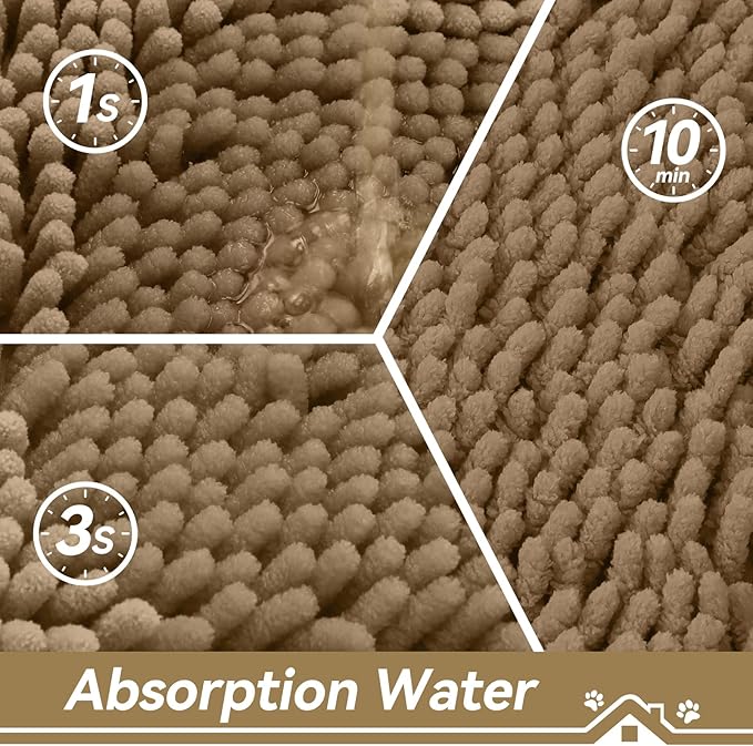 Bcoimo Super Absorbent Dog Door Mat, 48"*30" Anti Slip Mat for Muddy Paws, Pet Rugs for Dirty Paws Washable That Absorbs Moisture and Dirt, for Dog Cage and Pet Resting Carpet