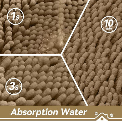 Bcoimo Super Absorbent Dog Door Mat, 36"*24" Anti Slip Mat for Muddy Paws, Pet Rugs for Dirty Paws Washable That Absorbs Moisture and Dirt, for Dog Cage and Pet Resting Carpet