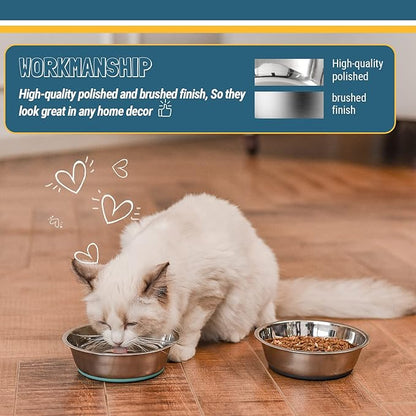 PEGGY11 Lightweight Stainless Steel Dog Bowls - 6 Cup, Single Pack
