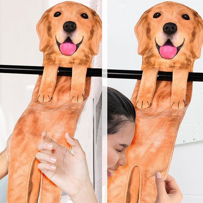 AGRIMONY Golden Retriever Dog Funny Hand Towels for Kitchen Bathroom - Dog Mom Gifts for Women Men- Easter Mothers Fathers Valentines Housewarming Unique Christmas Birthday Gifts for Animal Lovers