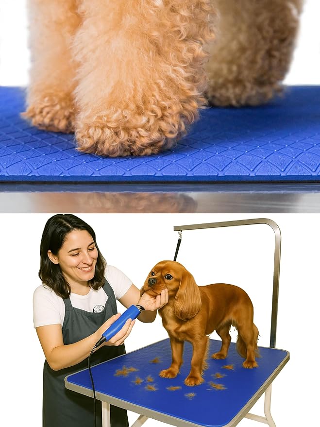 Seagull Multipurpose Foam Rubber Pet Grooming Table Mat 24 x 36 Inch Dog Grooming Mat for Table Cat Grooming Mat Dog Bath Mat Pet Vet Mat Non Slip Soft Waterproof Blue