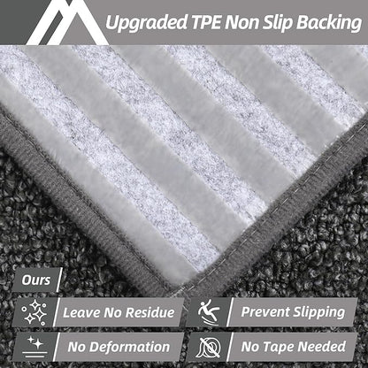 COSY HOMEER Edging Stair Treads Non-Slip Carpet Mat 28inX9in Indoor Stair Runners for Wooden Steps, Edging Stair Rugs for Kids and Dogs, 100% Polyester TPE Backing (10pc, Black)