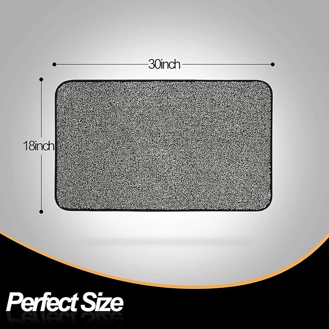 ITSOFT Dirt Trapper Indoor Door Mat & Entrance Rug For Wet Muddy Shoes and Pet Paws, Non-Slip Machine Washable, Shoe Scraper, Absorbent Welcome Dog Mat for Front Door, Entry Way (30x18, Black & White)