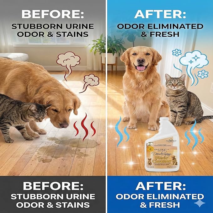 Pet Floor Cleaner – Enzyme-Powered Degreaser for Urine, Odor & Grime | Safe for Tile, Vinyl, Grout & Hardwood | Residue-Free & Pet Safe