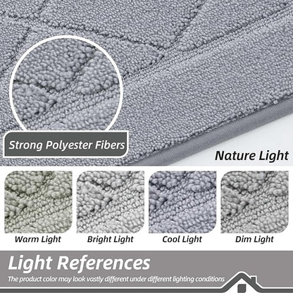 BEQHAUSE Dirt Trapper Door Mat 24" x 36", Doormat Non-Slip Entryway Rugs Washable, Dog Door Mat Stain Resistant and Absorbent Welcome Floor Mat for Front Back Door, Mud Wet Shoes & Paws, Grey