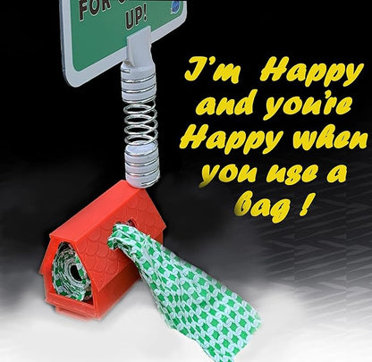 No Poop Dog Signs Poop Bag Dispenser | Stop Dogs from Pooping On Your Lawn | Sign Reads: Thanks For Cleaning Up | Protect Property | No Poo | No Pooper Scooper | (Thanks For Cleaning Up)