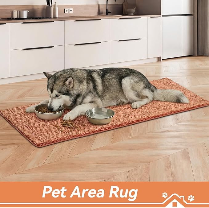 Bcoimo Super Absorbent Dog Door Mat, 60"*24" Anti Slip Mat for Muddy Paws, Pet Rugs for Dirty Paws Washable That Absorbs Moisture and Dirt, for Dog Cage and Pet Resting Carpet