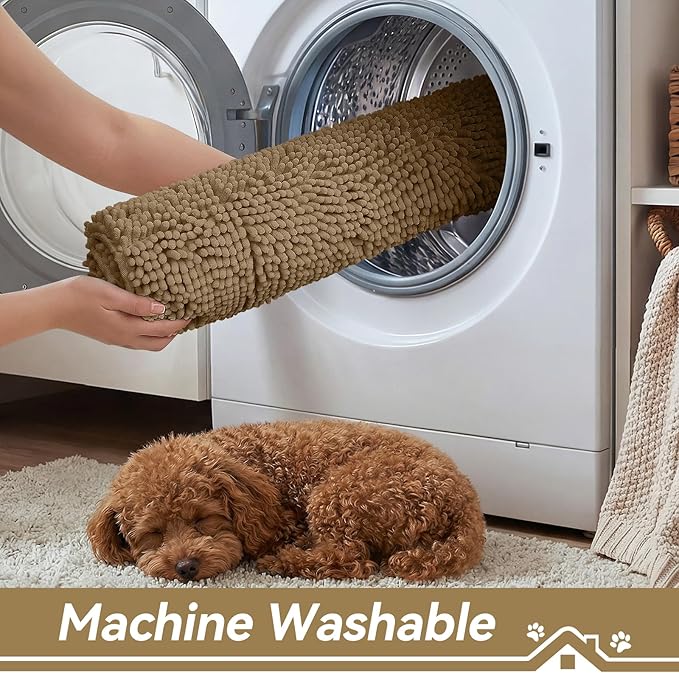 Bcoimo Super Absorbent Dog Door Mat, 30"*20" Anti Slip Mat for Muddy Paws, Pet Rugs for Dirty Paws Washable That Absorbs Moisture and Dirt, for Dog Cage and Pet Resting Carpet