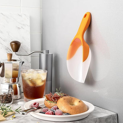 Spring Chef Magnetic Ice Scoop for Ice Machine - BPA-Free Flexi-Plastic Food Scooper with Soft Grip Handle - Kitchen Scoop for Popcorn, Pet Food, Flour, Grains - Dishwasher Safe Scooper - Mango