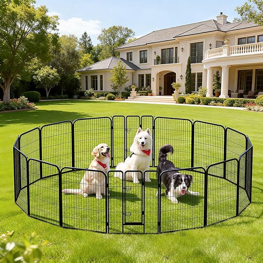 BestPet Indoor Dog Playpen,40inch 16 Panels Dog Pen Fence Outdoor Pet Playpen Pet Exercise Pen for RV Camping Yard, Black