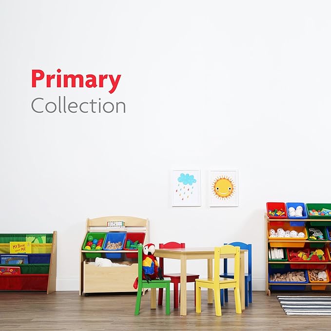 Humble Crew Toy Storage Bins for Kids, Set of 4, Primary Colors - Large, Sturdy, Colorful Plastic Storage Bins for Classroom, Playroom, Nursery and More - Premium Toddlers Toy Organizer