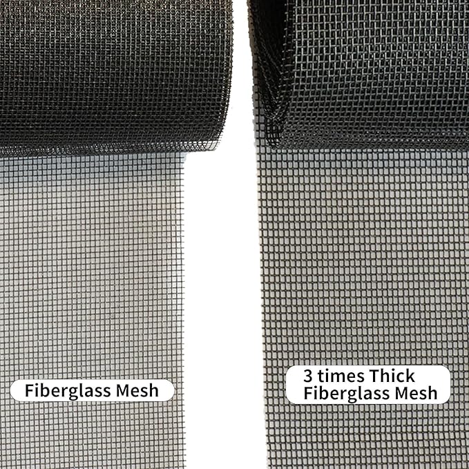Tooltriz Pet Proof Window Screen Replacement, 60“ x 100” Upgraded Thicken Charcoal Fiberglass Mesh for Sliding Pet Screen Door Repair Kit - Screen Door Protector for Dogs Patio Screen mesh