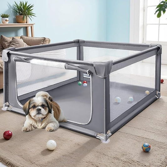 48x48x26 Inch Dog Playpen for Puppies and Small Dogs, Foldable Portable Indoor Pet Fence with Gate,Dog Play Enclosure