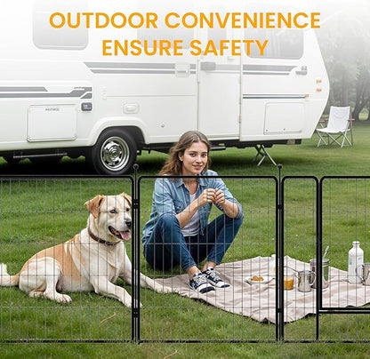 Dog Playpen 40 Inch 16 Panels, Ideal Dog Fence for Small/Medium/Large Dogs Indoor & Outdoor Bliss, Perfect Dog Pen for Camping, Yard, RV, Garden Fence, Black