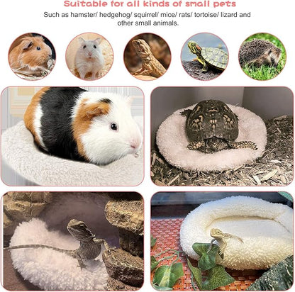 BWOGUE Hamster Bed,Round Velvet Warm Sleep Mat Pad for Hamster/Hedgehog/Squirrel/Mice/Rats and Other Small Animals
