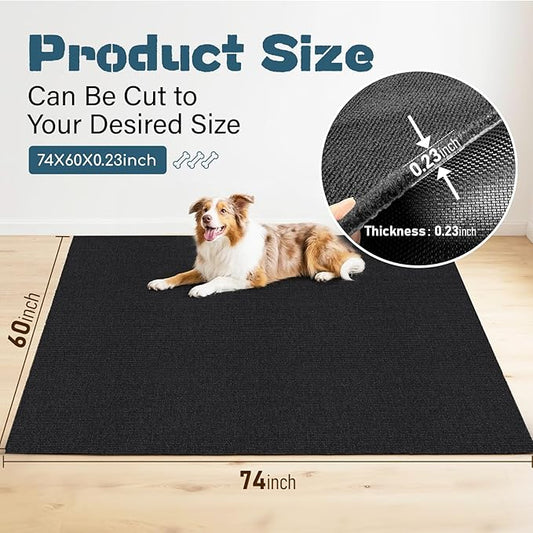 60" X 74" X 0.23'' Mat for Under Dog Crate Waterproof Non-Slip Kennel Mat to Protect Floors Extra Large Absorbs Urine Reusable Dog Playpen Mat