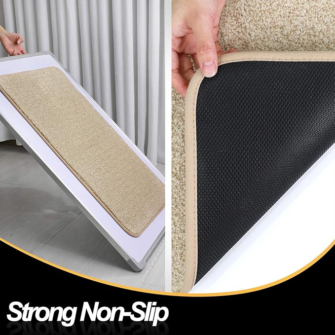 ITSOFT Dirt Trapper Indoor Door Mat & Entrance Rug for Wet Muddy Shoes and Pet Paws, Non-Slip Machine Washable, Shoe Scraper, Absorbent Welcome Dog Mat for Front Door, Entry Way (35x24, Beige)