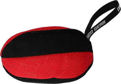Dingo Gear Dog Tug Toy for Strong Dog, Bite Training, IGP, Fun, French Linen, Rugby red S02782