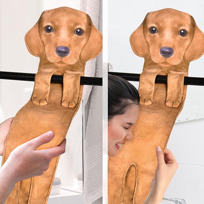 AGRIMONY Funny Dachshund Dog Hand Towels for Kitchen Bathroom - Dog Mom Dad Gifts for Women Men Teens Kids-Easter Mothers Fathers Days Valentines Housewarming Birthday Gifts for Animal Lovers