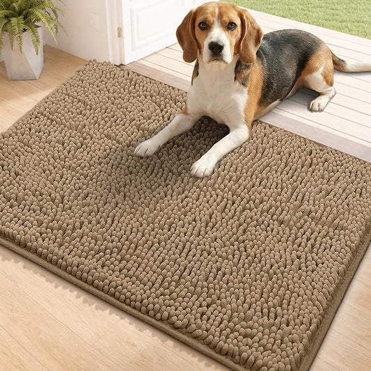 Bcoimo Super Absorbent Dog Door Mat, 36"*24" Anti Slip Mat for Muddy Paws, Pet Rugs for Dirty Paws Washable That Absorbs Moisture and Dirt, for Dog Cage and Pet Resting Carpet