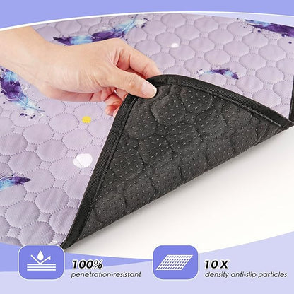 Washable Pee Pads for Dogs, 2 Pack Reusable Puppy Pads, Super Absorbent & Leakproof Dog Pads, Anti-Slip Dog Pee Pads for Puppy Training & Incontinence, Leaf Pattern 34"x63"