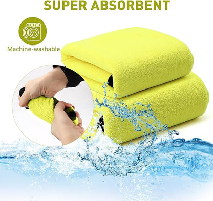 pawstrip 2 Pcs Dog Bath Towel Super Absorbent Puppy Drying Towel Microfiber Pet Grooming Towels for Medium Small Dogs Quick Dry Doggy Blanket, 55''x28'' and 24''x12''