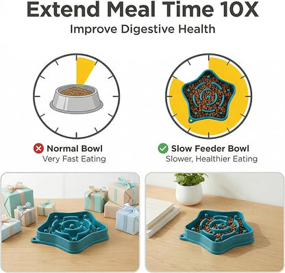 Pet Slow Feeder Bowl for Small Dogs, Puzzle Feeder for Petite Dogs, Anti-Choking, Slow Eating, 350ML Capacity, BPA-Free, Small Size