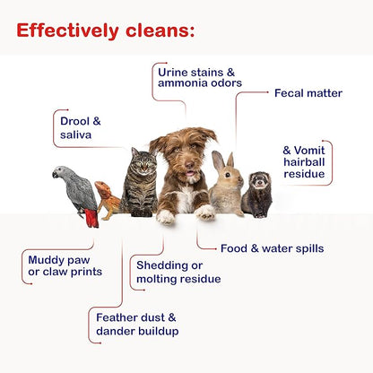 Pet Mess Wipes – Odor & Stain Remover for Cages, Glass Containers & Pet Homes | Tough on Messes, Gentle on Surfaces | Ideal for Urine, Fecal Matter & Other Pet-Related Messes