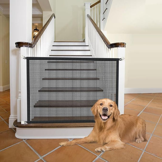 2-Pack Dog Gate for Stairs Pet Gates for The House: Dogs Screen Mesh Gate for Doorways Stairways Indoor 29 inch Tall, 34 inch Wide, Fits Openings 28'' to 31'' Wide