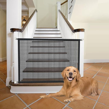2-Pack Dog Gate for Stairs Pet Gates for The House: Dog Gate Indoor Dogs Screen Mesh Gate for Doorways Stairways 29 inches Tall, 30 inch Wide Fits 24–27'' Openi