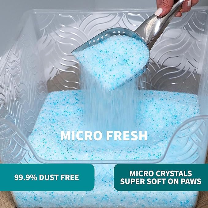 Litter Pearls Micro Fresh Scented Non-Clumping Crystal Cat Litter with Odorbond, 7 lb