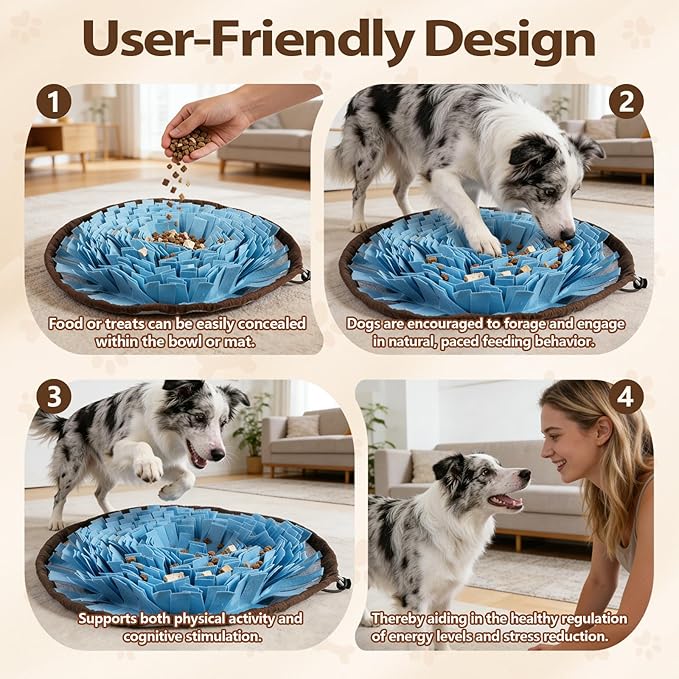Snuffle Mat for Dogs Interactive Puzzle Feeder for Cognitive Mental Stimulation Anti Boredom Dog Toys for Puppy Games Enrichment Toy & Cat Activity Rug Indoor Outdoor