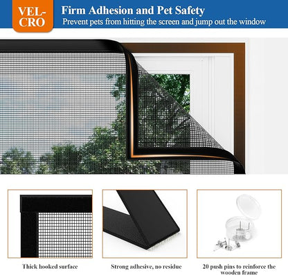 Customizable Pet Proof Window Screen Replacement, Best Vinyl Coated Polyester Dog Cat Resistant Heavy Duty, Mesh Net Netting Curtain Wire Good Repair for Patio/Porch/Sliding/DIY/Big Pets Owners